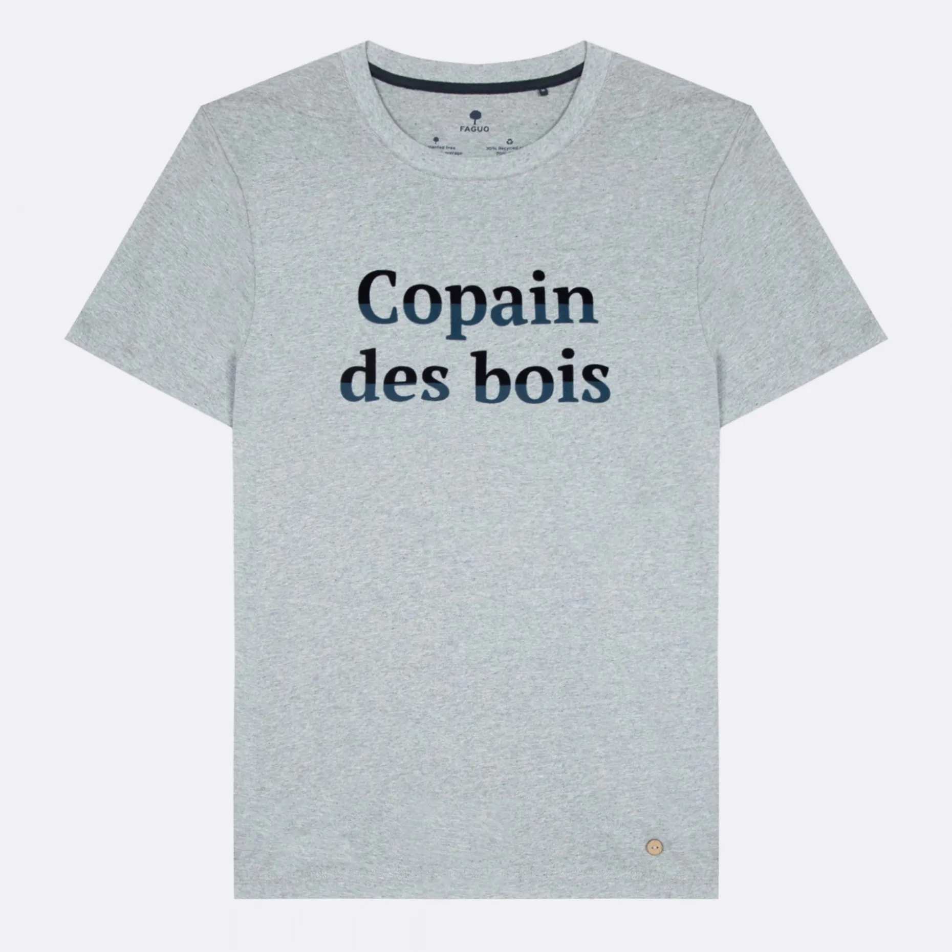 T-Shirt Col Rond Gris Chine Homme Des Bois