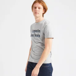 T-Shirt Col Rond Gris Chine Homme Des Bois