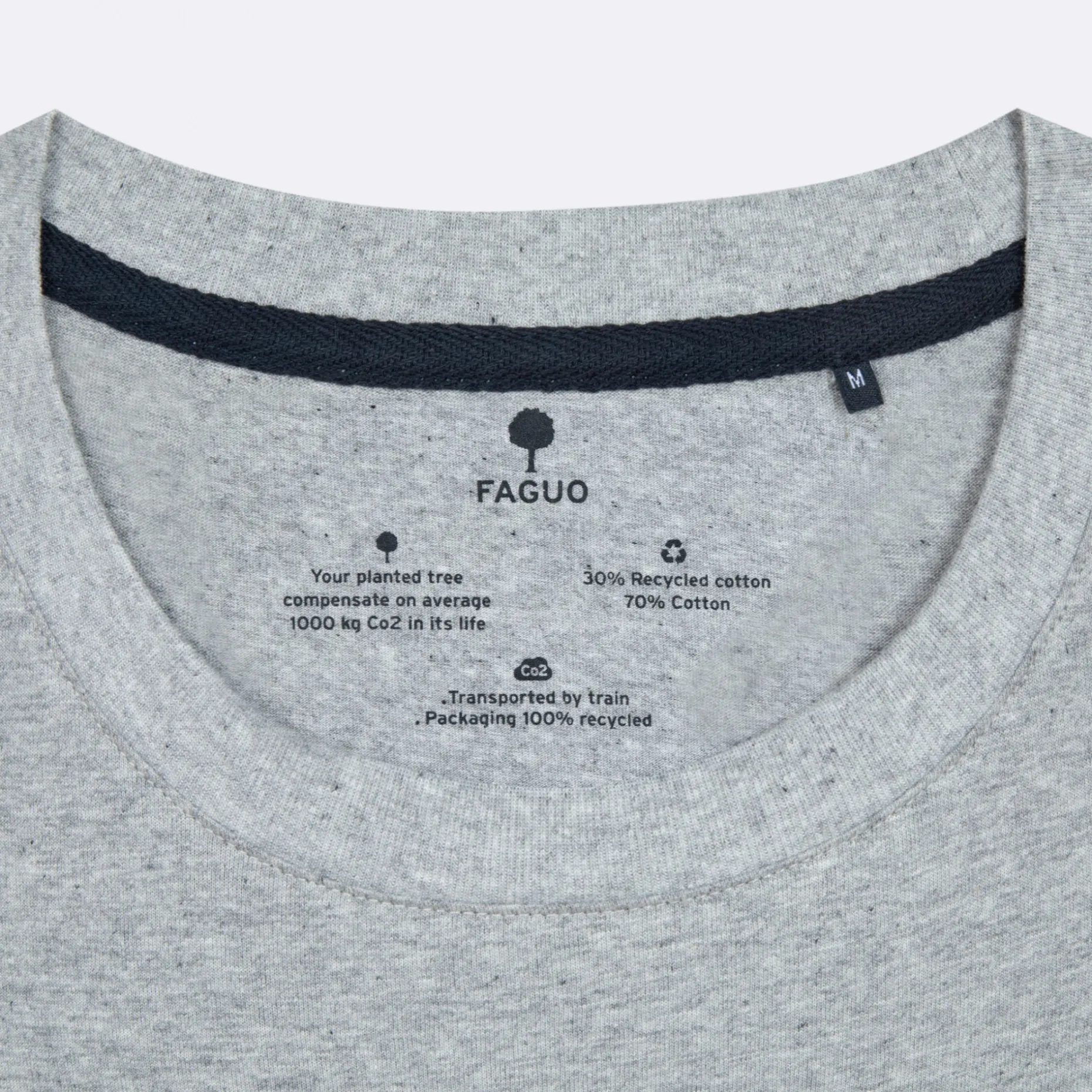 T-Shirt Col Rond Gris Chine Homme Des Bois