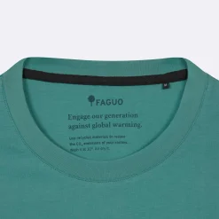 T-Shirt Col Rond Turquoise Surf Sur La Vague