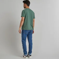 T-Shirt Col Rond Vert Broderie Velo