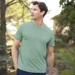 T-Shirt Col Rond Vert Clair Velo Multicolore