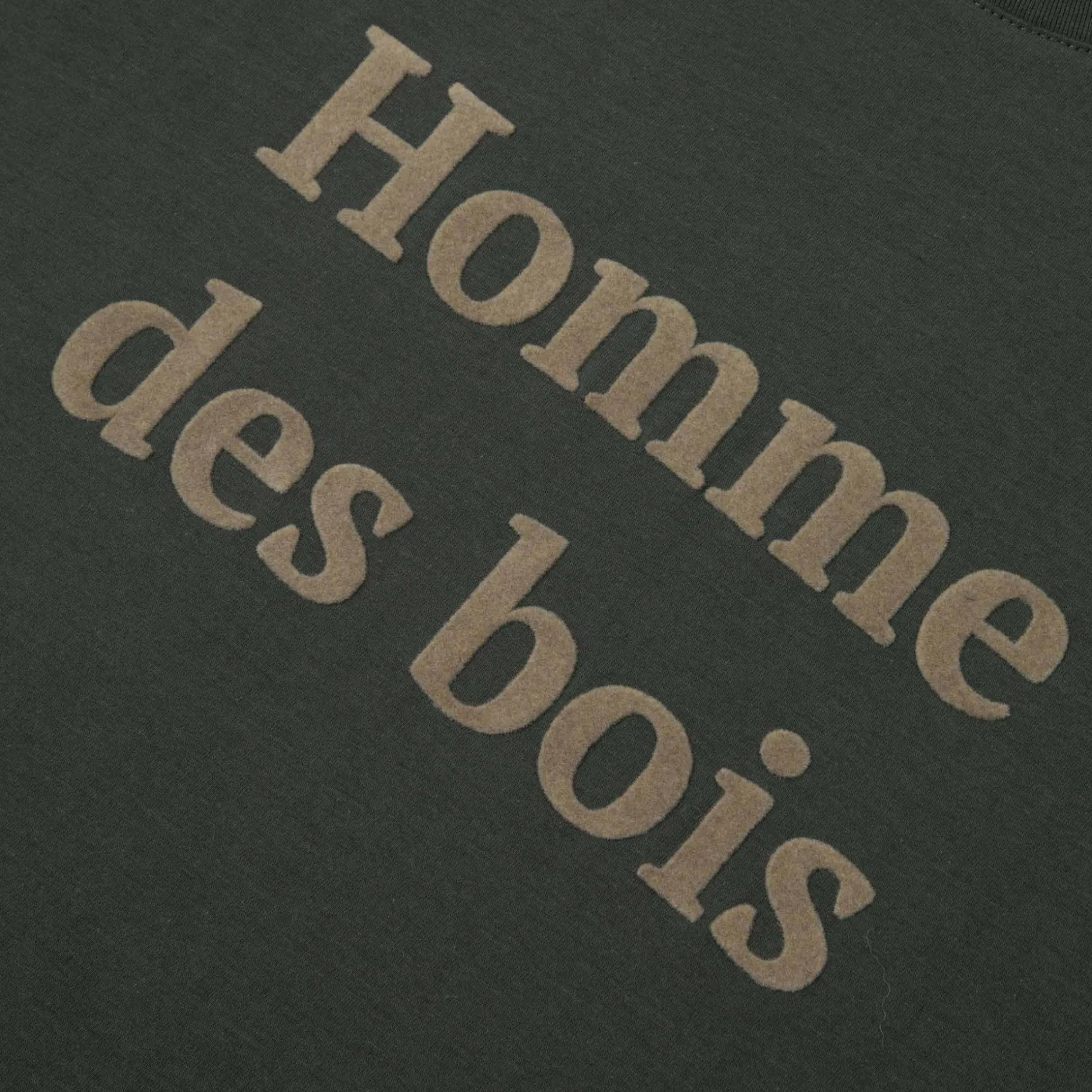 T-Shirt Col Rond Vert Fonce Homme Des Bois