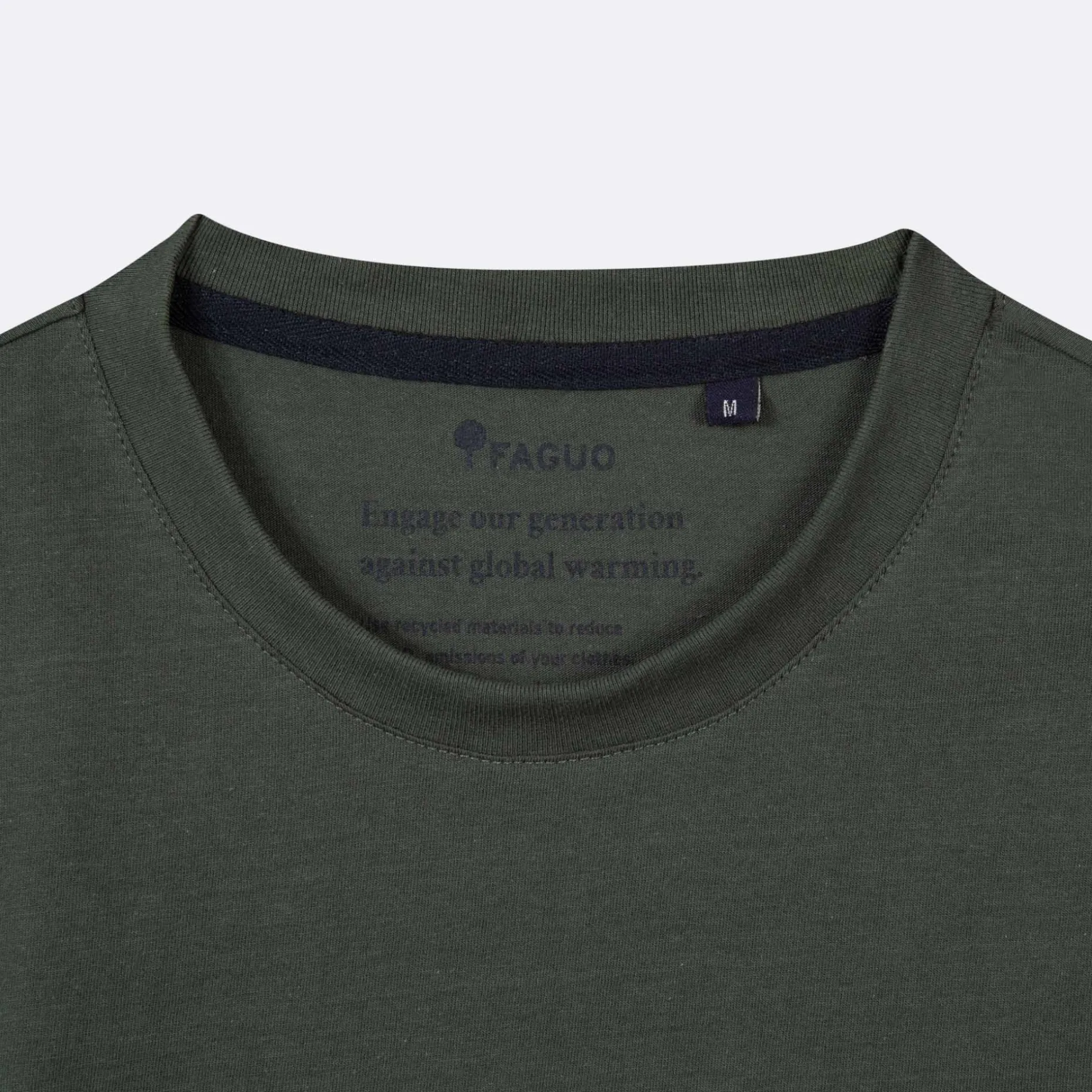 T-Shirt Col Rond Vert Fonce Homme Des Bois