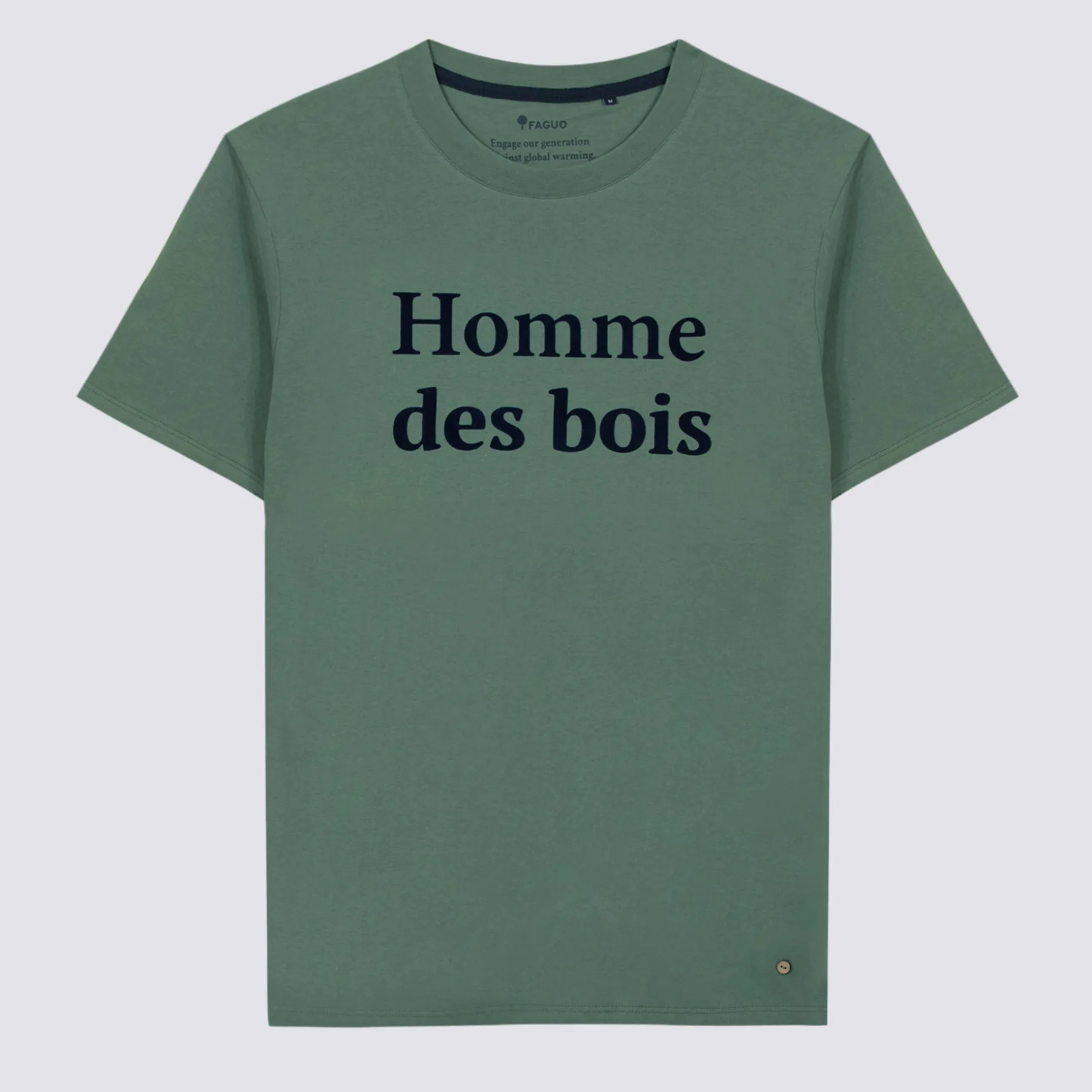 T-Shirt Col Rond Vert Homme Des Bois