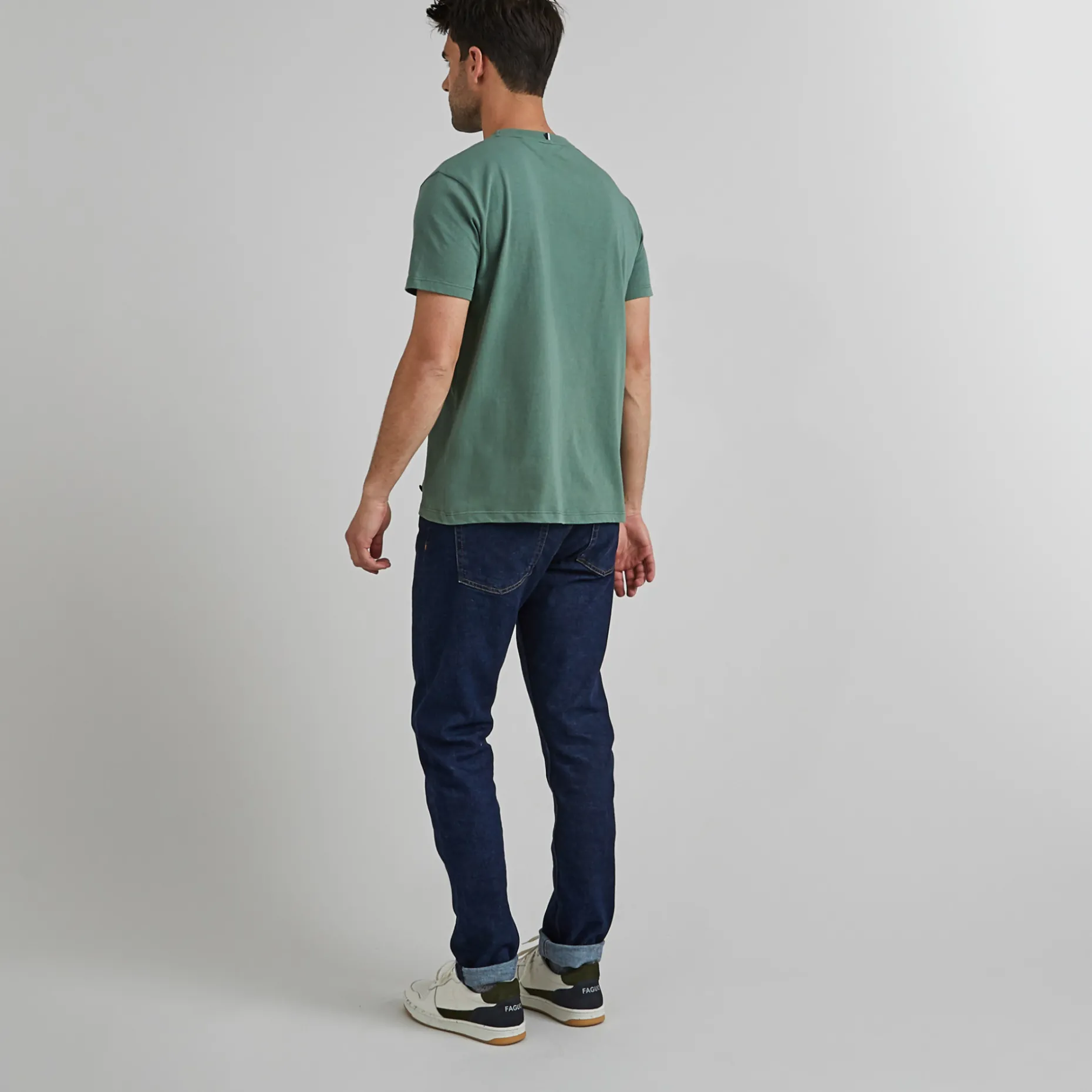 T-Shirt Col Rond Vert Homme Des Bois