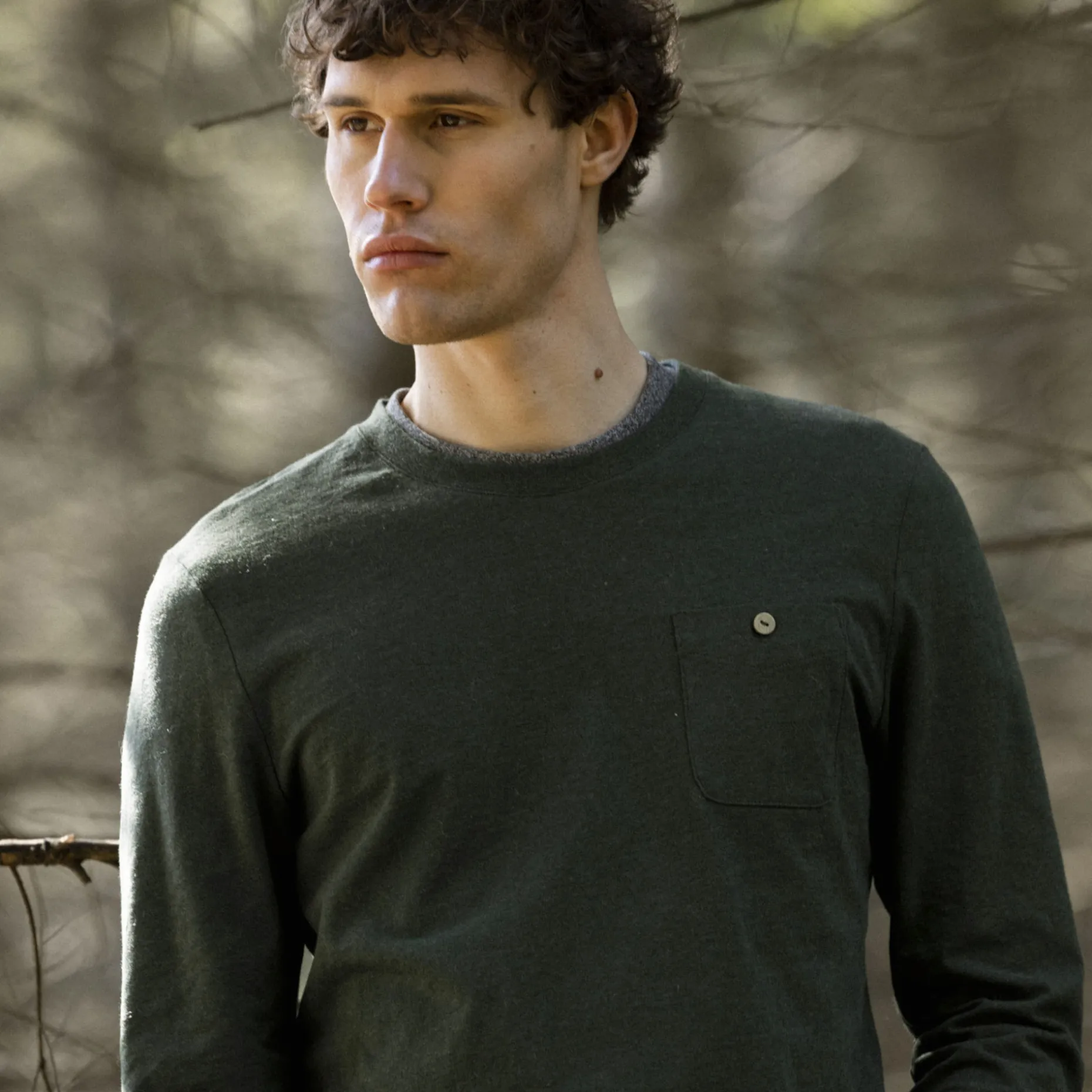 T-Shirt Manches Longues Vert Fonce